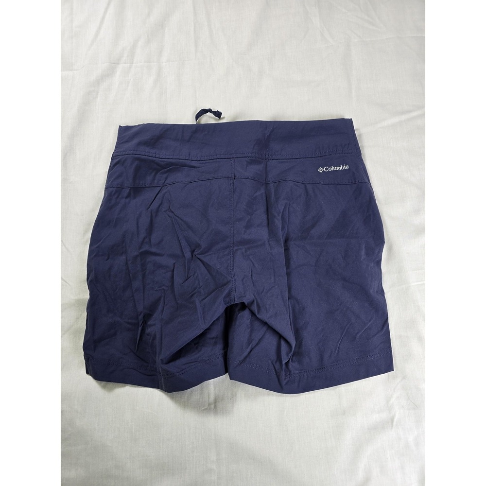 Columbia Shorts Womens 4 Blue Stretch Chino Hiking Nylon Blend Pockets Summer - Picture 9 of 10